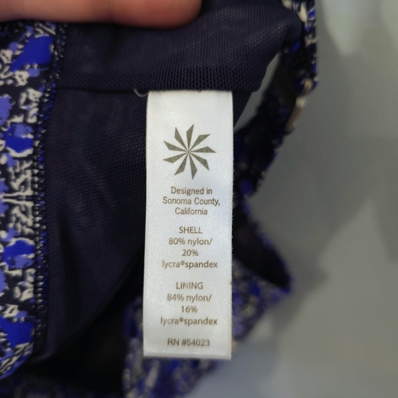 Athleta Baja Blue High Neck Swimsuit Bikini Top Underwire Cups 34D 34DD - Picture 10 of 10